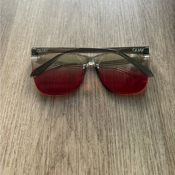 quay australia come thru tan pink fade oversized cat eye sunglasses eyewear NEW - Picture 3 of 4